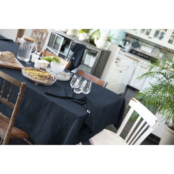 Nappe rectangle 150x250 cm Gaze de coton Gaïa Minuit