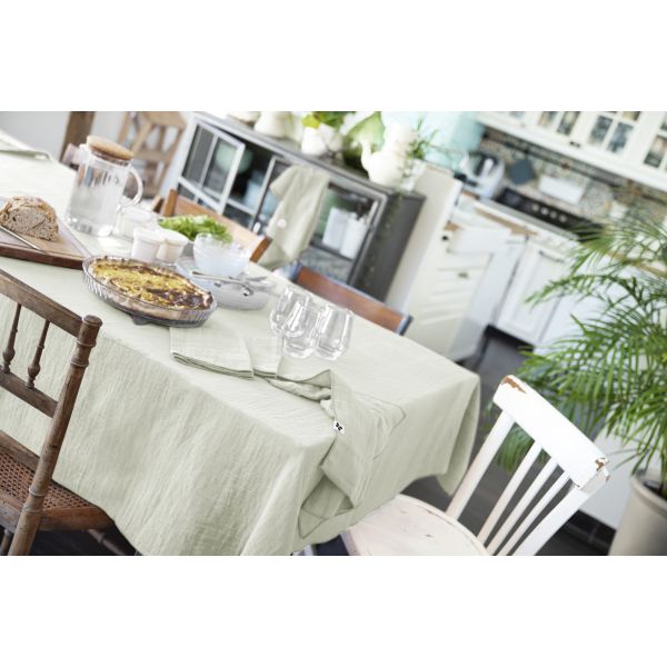 Nappe rectangle 150x250 cm Gaze de coton Gaïa Vert d'eau