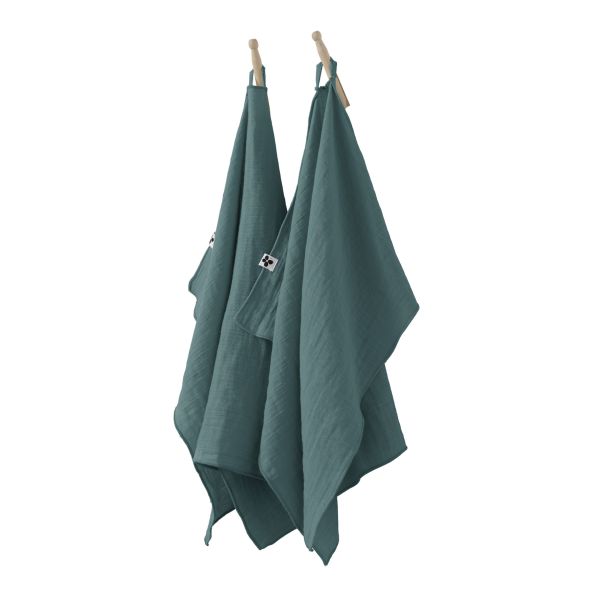 Lot de 2 essuie-mains 50x70 cm Gaze de coton Gaïa Canard