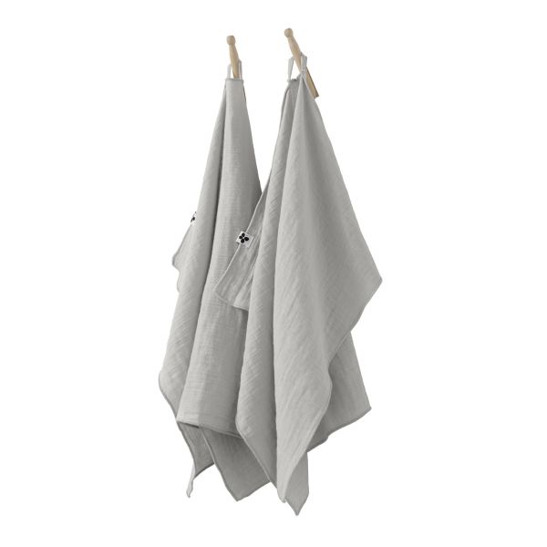 Lot de 2 essuie-mains 50x70 cm Gaze de coton Gaïa Nuage