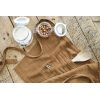 Lot de 3 serviettes 40x40 Gaze de coton Gaïa Camel