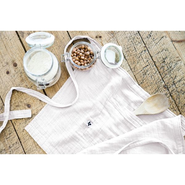 Lot de 3 serviettes 40x40 Gaze de coton Gaïa Chantilly