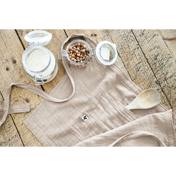 Lot de 3 serviettes 40x40 Gaze de coton Gaïa Naturel