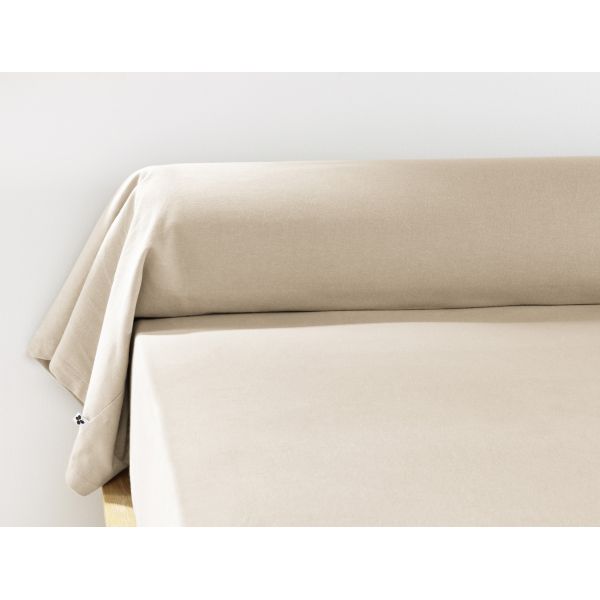 Taie de Traversin 85x185 cm Flanelle de Coton Candice Sable