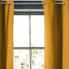 Rideau Occultant 180x260 cm Doublure polaire Polyester Moutarde