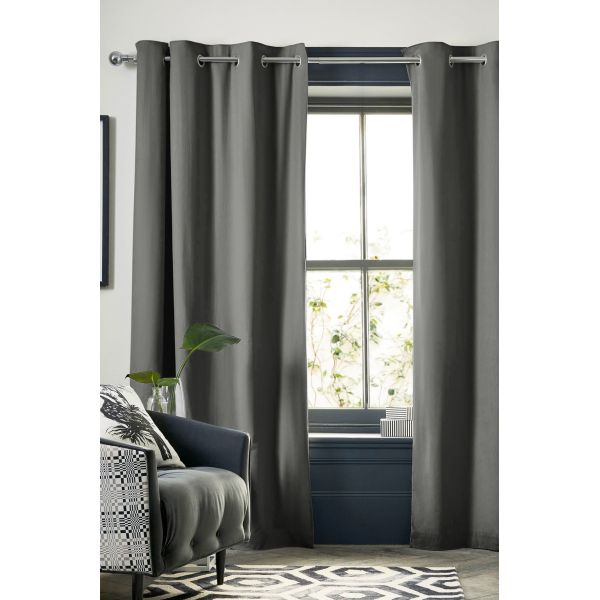 Rideau Occultant 140x280 cm Doublure polaire Polyester Anthracite