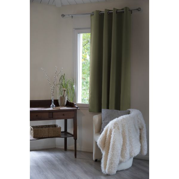 Rideau Occultant 140x180 cm Doublure polaire Polyester Romarin
