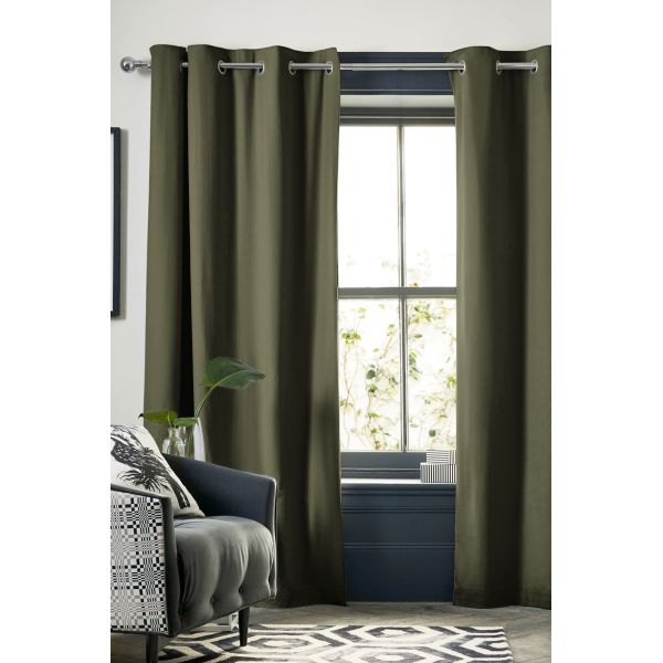 Rideau Occultant 140x260 cm Doublure polaire Polyester Romarin