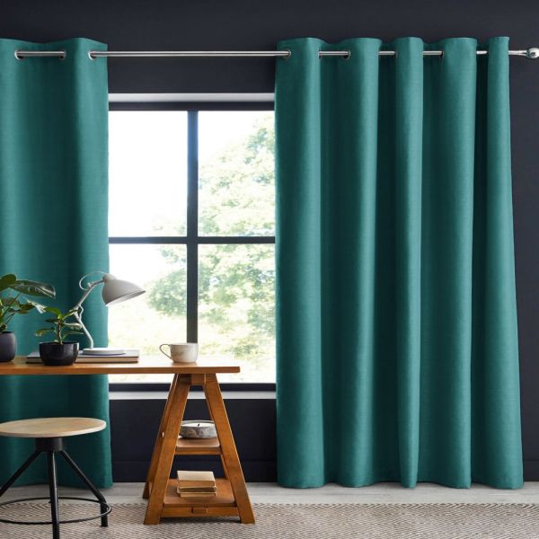 Rideau Occultant 180x260 cm Polyester Bleu Canard
