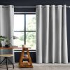 Rideau Occultant 180x260 cm Polyester Gris Clair