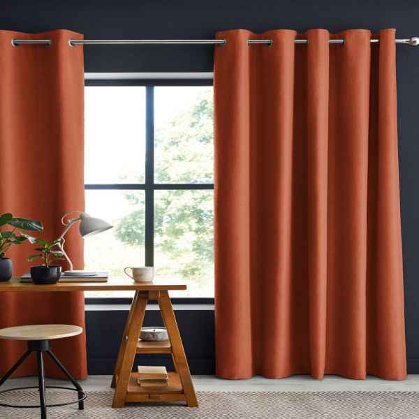 Rideau Occultant 180x260 cm Polyester Terracotta