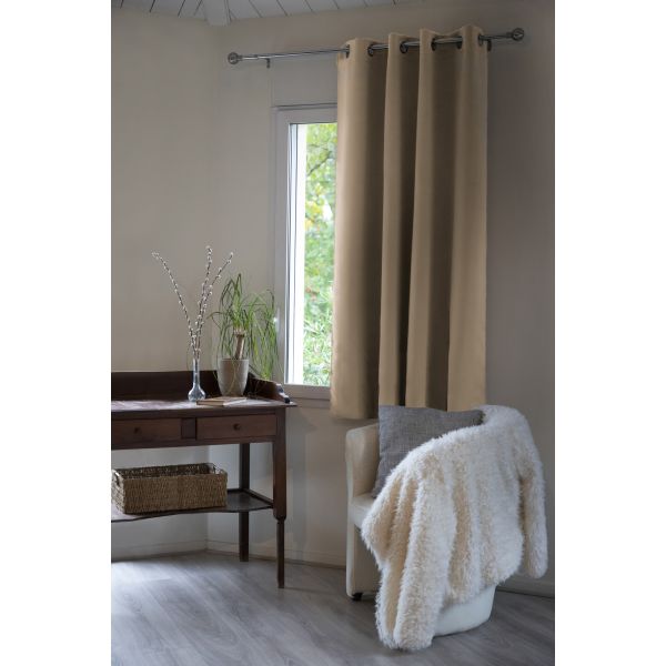 Rideau Occultant 140x180 cm Polyester Beige