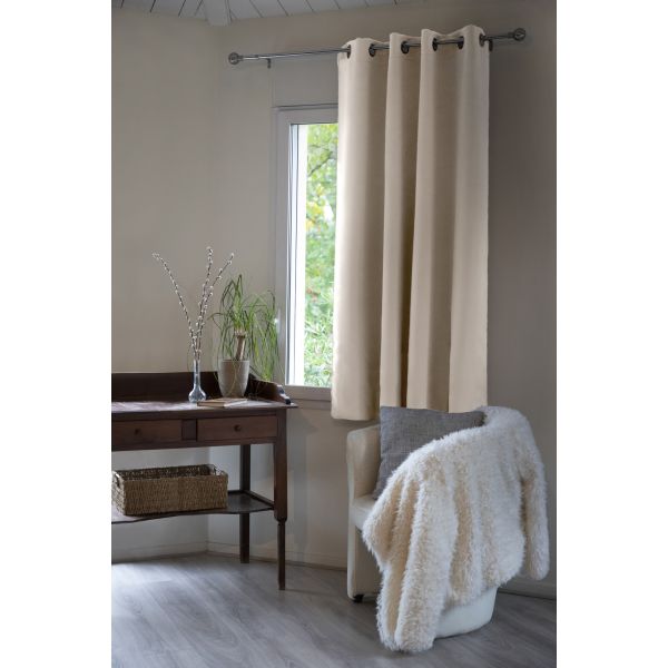 Rideau Occultant 140x180 cm Polyester Naturel