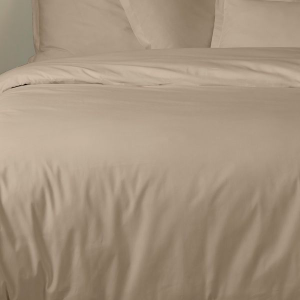 Housse de couette 240x260 cm + 2 taies 100% Percale de Coton 80 fils Lin