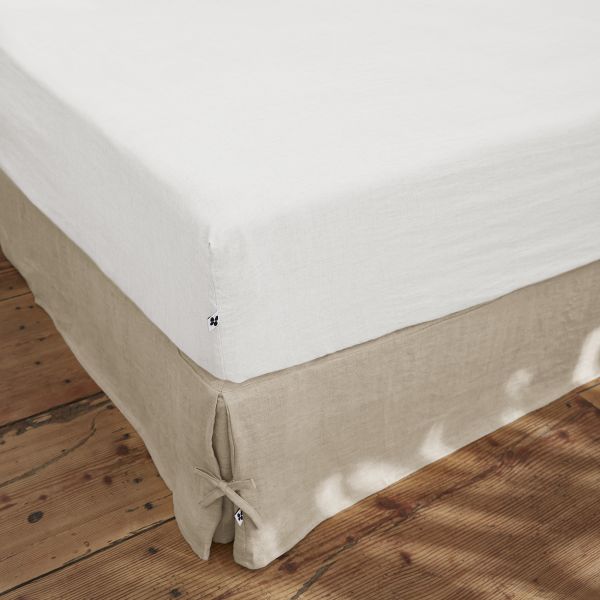 Drap housse 160x200 cm Lin Craie