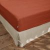 Drap housse 180x200 cm Lin Paprika