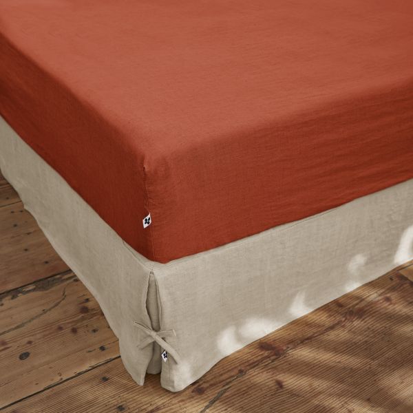 Drap housse 140x190 cm Lin Paprika
