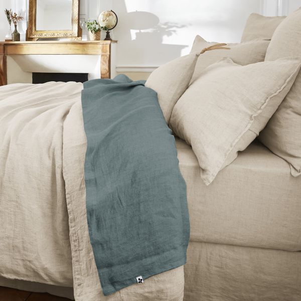 Drap plat 240x300 cm Lin Ardoise