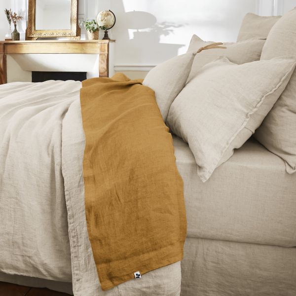 Drap plat 240x300 cm Lin Caramel