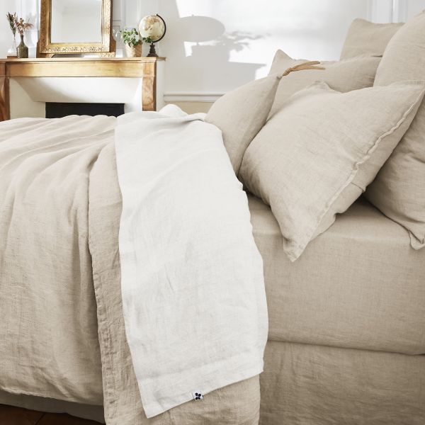 Drap plat 270x300 cm Lin Craie