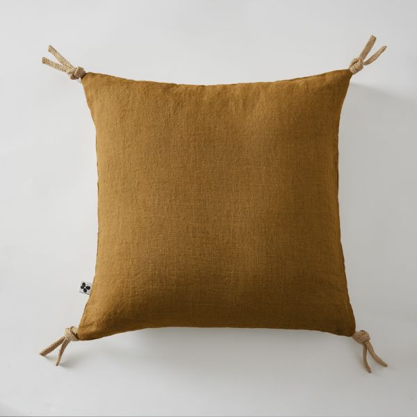Coussin 45x45 cm Lin Caramel
