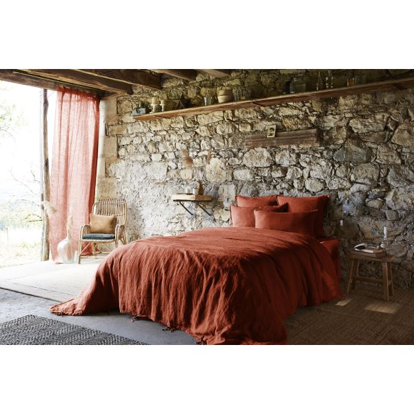 Housse de couette 240x260 cm Lin Paprika