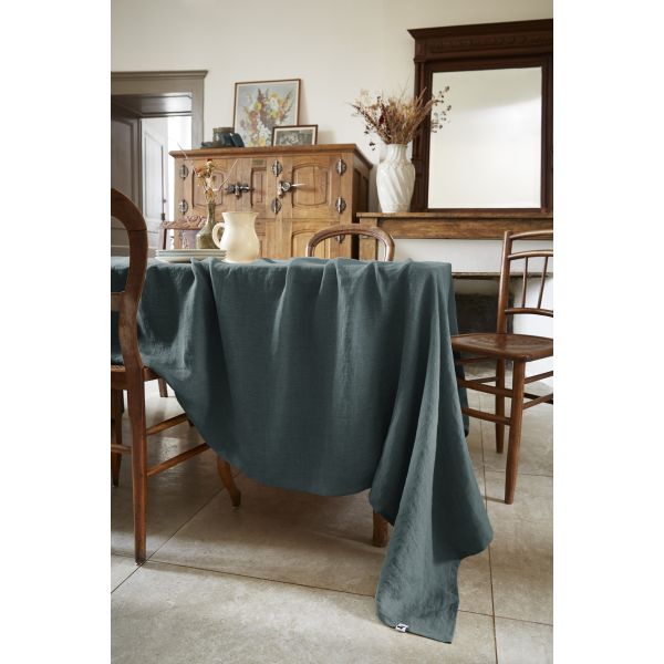 Nappe rectangle 170x350 cm Lin Ardoise