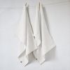 Lot de 2 essuie-vaisselle 50x70 cm Lin Craie