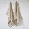 Lot de 2 essuie-vaisselle 50x70 cm Lin Sable