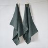 Lot de 2 essuie-vaisselle 50x70 cm Lin Ardoise