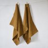 Lot de 2 essuie-vaisselle 50x70 cm Lin Caramel