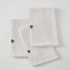 Lot de 3 serviettes 40x40 cm Lin Craie