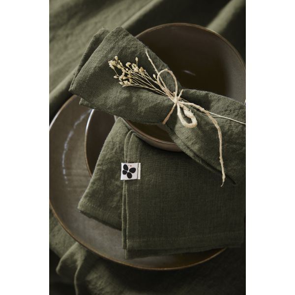 Lot de 3 serviettes 40x40 cm Lin Thym