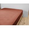 Drap housse 200x200 cm Gaze de coton unie GAÏA Terracotta