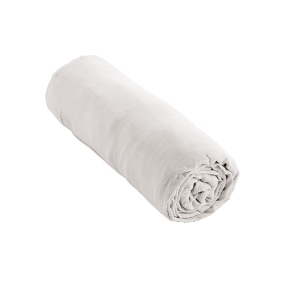Drap housse 200x200 cm Gaze de coton unie GAÏA Chantilly