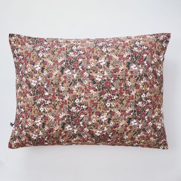 Taie d'oreiller 50x70 cm Gaze de coton imprimée CAPUCINE Camel