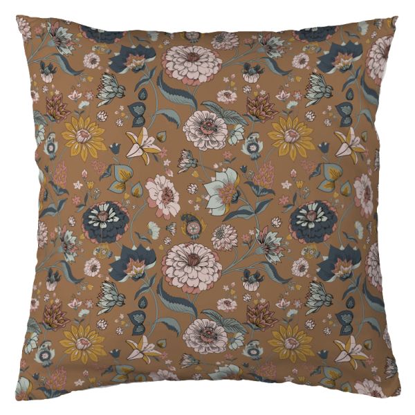 Taie d'oreiller 60x60 cm Gaze de coton imprimée CAMÉLIA