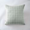Taie d'oreiller 60x60 cm Gaze de coton GAÏA grands carreaux Eucalyptus