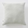 Taie d'oreiller 60x60 cm Gaze de coton tissée teinte quadrillage Eucalyptus