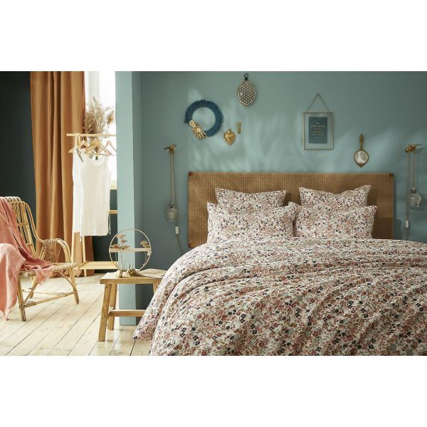Housse de couette 200x200 cm Gaze de coton imprimée CAPUCINE Pampa