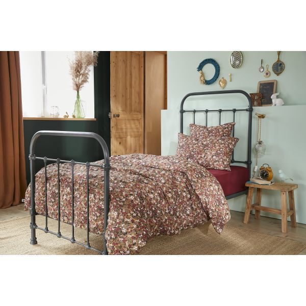 Housse de couette 140x200 cm Gaze de coton imprimée CAPUCINE Camel