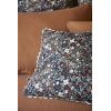Coussin déhoussable avec croquet 40x40 cm Gaze de coton imprimée CAPUCINE Minuit