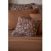 Coussin déhoussable avec croquet 40x40 cm Gaze de coton imprimée CAPUCINE Camel