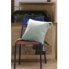 Coussin déhoussable avec pompons 40x40 cm Gaze de coton unie GAÏA Eucalyptus