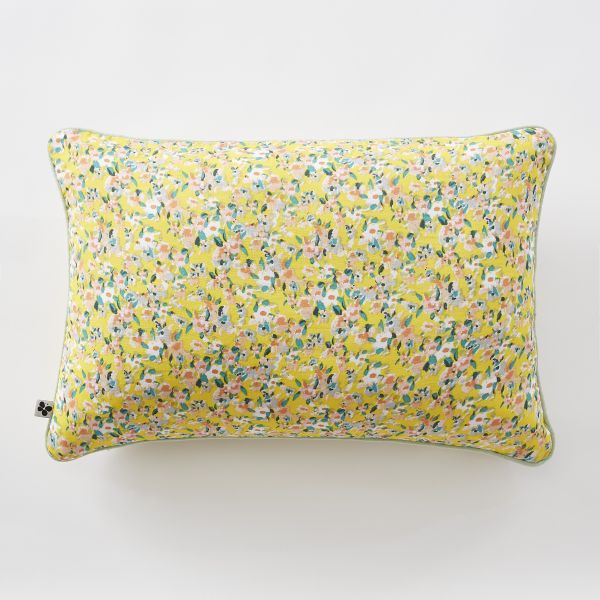 Coussin déhoussable avec passepoil 40x60 cm Gaze de coton imprimée MANON