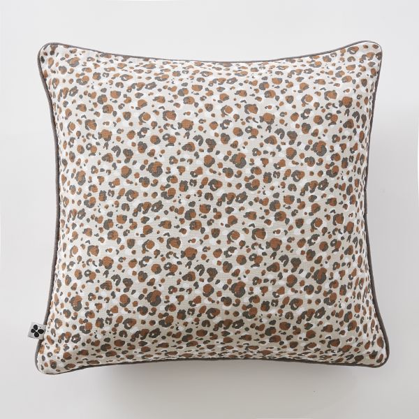 Coussin déhoussable avec passepoil 45x45 cm Gaze de coton imprimée LÉONIE