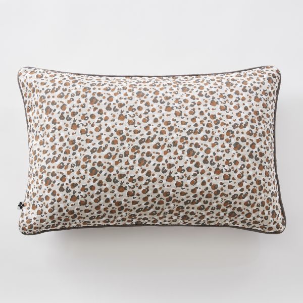 Coussin déhoussable avec passepoil 40x60 cm Gaze de coton imprimée LÉONIE