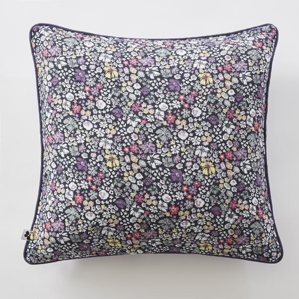 Coussin déhoussable avec passepoil 45x45 cm Gaze de coton imprimée MALIA