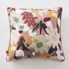 Coussin déhoussable avec passepoil 45x45 cm Gaze de coton imprimée LÉANE