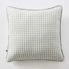 Coussin déhoussable avec passepoil 45x45 cm Gaze de coton tissée teinte VICKIE Eucalyptus
